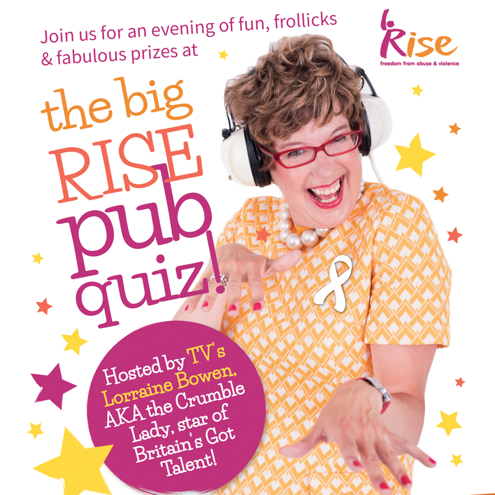 Lorraine is QUIZ MISTRESS for the RISE charity Quiz